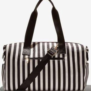 NWT Alice + Olivia A+O X DUFFLE BAG in Positano Stripe  - Black